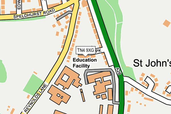 TN4 9XG map - OS OpenMap – Local (Ordnance Survey) TN4 9XG map - OS OpenMap – Local (Ordnance Survey)