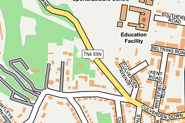 TN4 9XN map - OS OpenMap – Local (Ordnance Survey) TN4 9XN map - OS OpenMap – Local (Ordnance Survey)