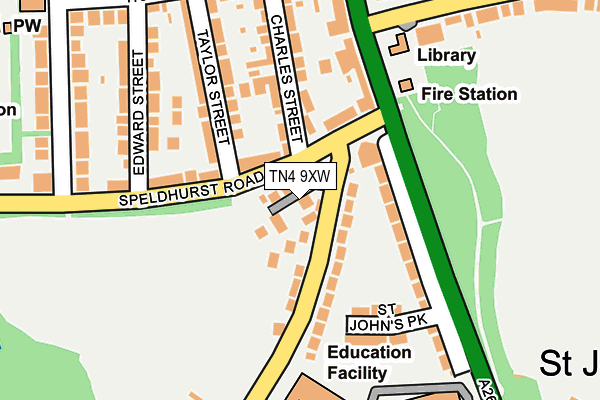 TN4 9XW map - OS OpenMap – Local (Ordnance Survey) TN4 9XW map - OS OpenMap – Local (Ordnance Survey)