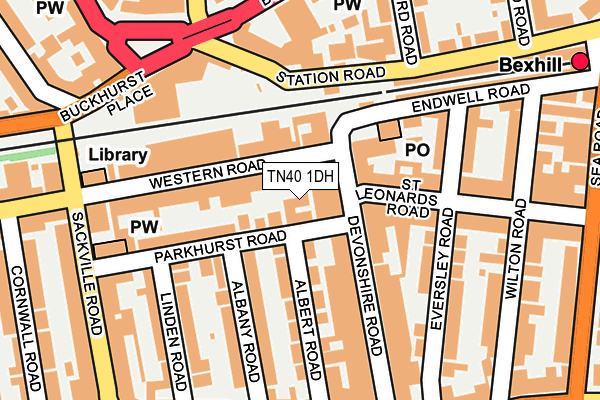 TN40 1DH map - OS OpenMap – Local (Ordnance Survey) TN40 1DH map - OS OpenMap – Local (Ordnance Survey)