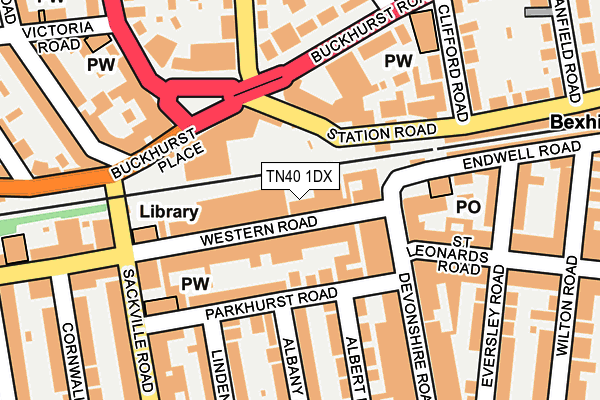 TN40 1DX map - OS OpenMap – Local (Ordnance Survey) TN40 1DX map - OS OpenMap – Local (Ordnance Survey)
