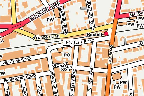 TN40 1EY map - OS OpenMap – Local (Ordnance Survey) TN40 1EY map - OS OpenMap – Local (Ordnance Survey)