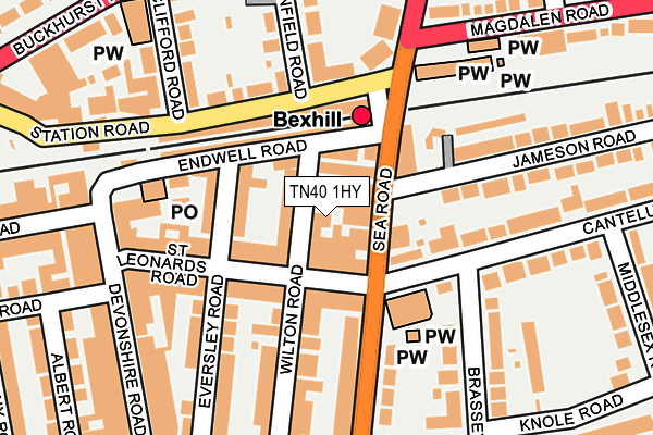 TN40 1HY map - OS OpenMap – Local (Ordnance Survey)