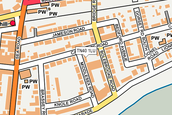 TN40 1LU map - OS OpenMap – Local (Ordnance Survey) TN40 1LU map - OS OpenMap – Local (Ordnance Survey)
