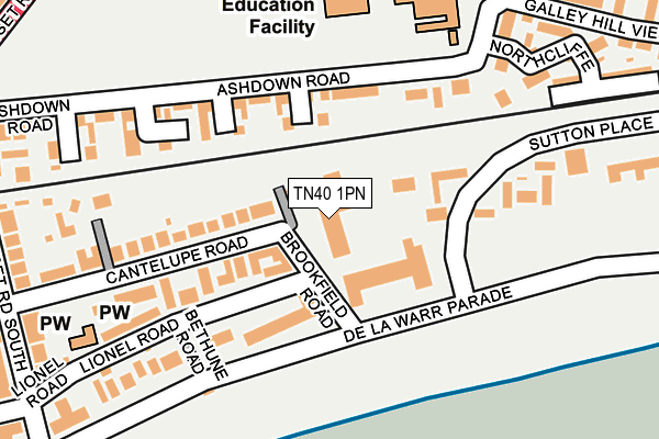 TN40 1PN map - OS OpenMap – Local (Ordnance Survey) TN40 1PN map - OS OpenMap – Local (Ordnance Survey)