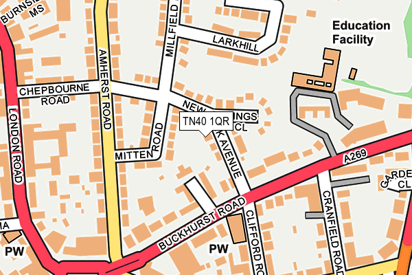 TN40 1QR map - OS OpenMap – Local (Ordnance Survey) TN40 1QR map - OS OpenMap – Local (Ordnance Survey)