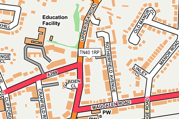 TN40 1RP map - OS OpenMap – Local (Ordnance Survey) TN40 1RP map - OS OpenMap – Local (Ordnance Survey)