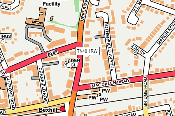 TN40 1RW map - OS OpenMap – Local (Ordnance Survey) TN40 1RW map - OS OpenMap – Local (Ordnance Survey)