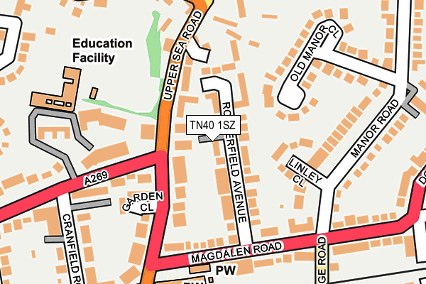 TN40 1SZ map - OS OpenMap – Local (Ordnance Survey) TN40 1SZ map - OS OpenMap – Local (Ordnance Survey)