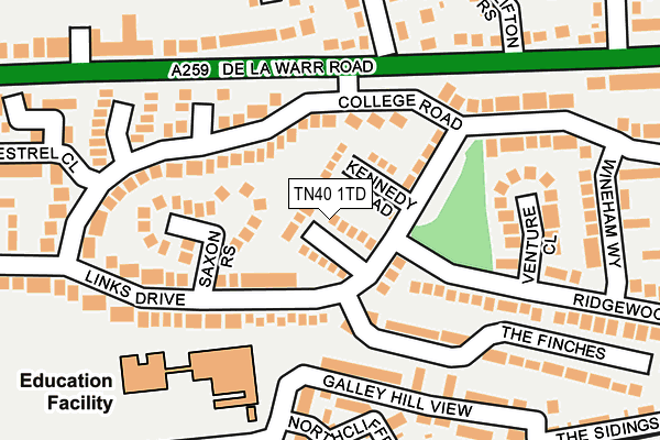 TN40 1TD map - OS OpenMap – Local (Ordnance Survey) TN40 1TD map - OS OpenMap – Local (Ordnance Survey)
