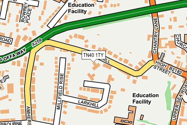 TN40 1TY map - OS OpenMap – Local (Ordnance Survey) TN40 1TY map - OS OpenMap – Local (Ordnance Survey)