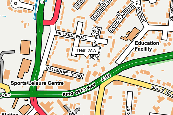 TN40 2AW map - OS OpenMap – Local (Ordnance Survey)