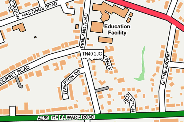 TN40 2JG map - OS OpenMap – Local (Ordnance Survey) TN40 2JG map - OS OpenMap – Local (Ordnance Survey)