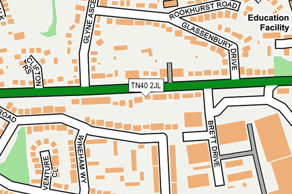 TN40 2JL map - OS OpenMap – Local (Ordnance Survey) TN40 2JL map - OS OpenMap – Local (Ordnance Survey)