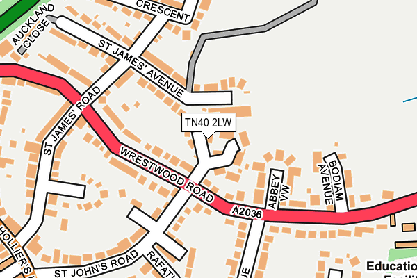 TN40 2LW map - OS OpenMap – Local (Ordnance Survey) TN40 2LW map - OS OpenMap – Local (Ordnance Survey)