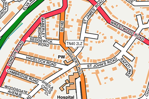 TN40 2LZ map - OS OpenMap – Local (Ordnance Survey) TN40 2LZ map - OS OpenMap – Local (Ordnance Survey)