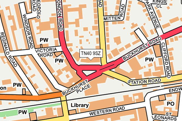 TN40 9SZ map - OS OpenMap – Local (Ordnance Survey) TN40 9SZ map - OS OpenMap – Local (Ordnance Survey)