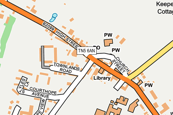 TN5 6AN map - OS OpenMap – Local (Ordnance Survey) TN5 6AN map - OS OpenMap – Local (Ordnance Survey)