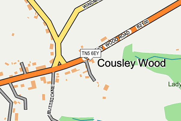 TN5 6EY map - OS OpenMap – Local (Ordnance Survey) TN5 6EY map - OS OpenMap – Local (Ordnance Survey)