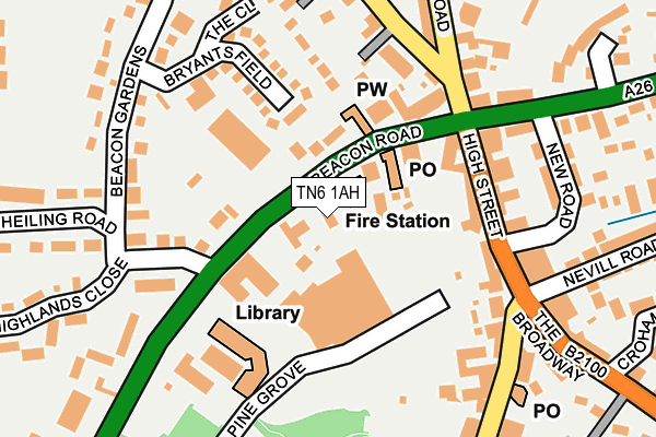 TN6 1AH map - OS OpenMap – Local (Ordnance Survey) TN6 1AH map - OS OpenMap – Local (Ordnance Survey)