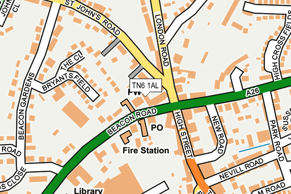 TN6 1AL map - OS OpenMap – Local (Ordnance Survey) TN6 1AL map - OS OpenMap – Local (Ordnance Survey)