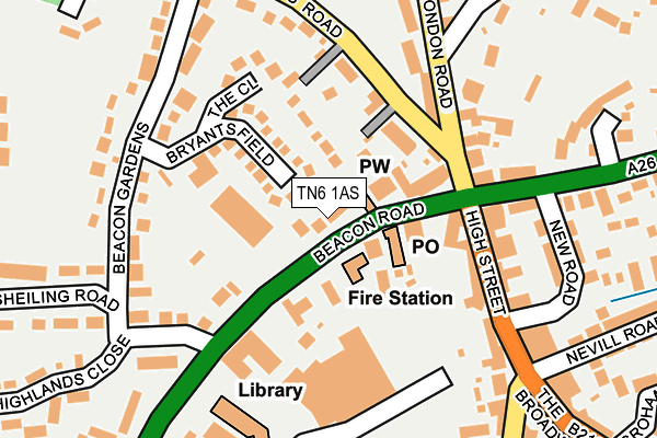 TN6 1AS map - OS OpenMap – Local (Ordnance Survey) TN6 1AS map - OS OpenMap – Local (Ordnance Survey)