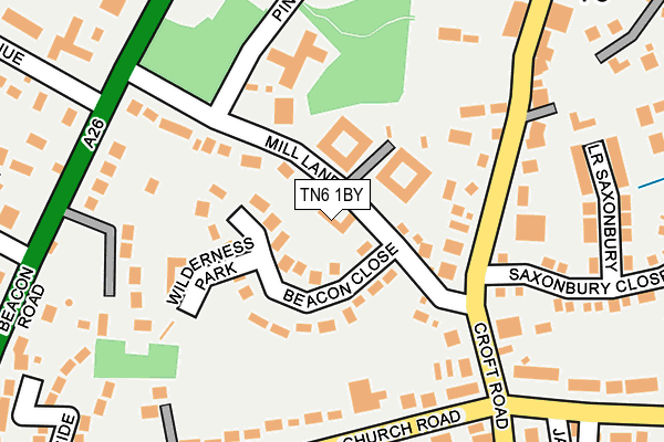 TN6 1BY map - OS OpenMap – Local (Ordnance Survey) TN6 1BY map - OS OpenMap – Local (Ordnance Survey)