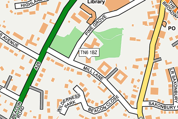 TN6 1BZ map - OS OpenMap – Local (Ordnance Survey) TN6 1BZ map - OS OpenMap – Local (Ordnance Survey)