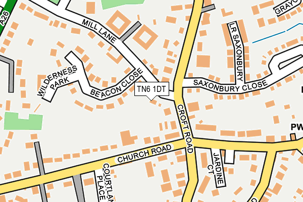 TN6 1DT map - OS OpenMap – Local (Ordnance Survey) TN6 1DT map - OS OpenMap – Local (Ordnance Survey)