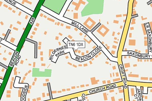 TN6 1DX map - OS OpenMap – Local (Ordnance Survey) TN6 1DX map - OS OpenMap – Local (Ordnance Survey)