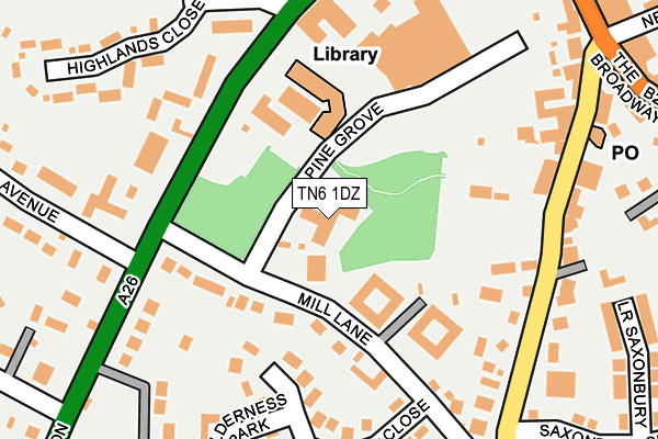 TN6 1DZ map - OS OpenMap – Local (Ordnance Survey) TN6 1DZ map - OS OpenMap – Local (Ordnance Survey)