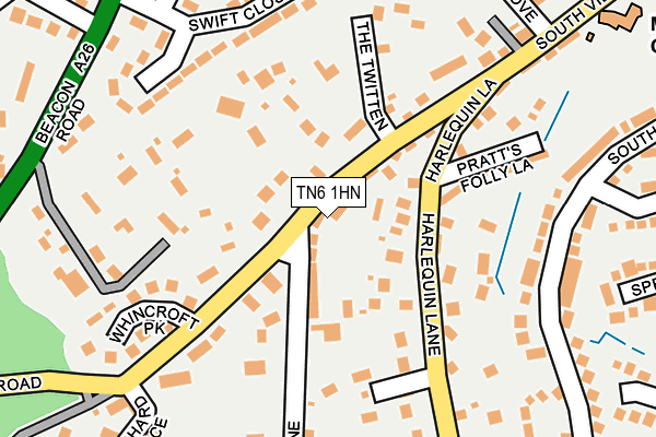 TN6 1HN map - OS OpenMap – Local (Ordnance Survey) TN6 1HN map - OS OpenMap – Local (Ordnance Survey)