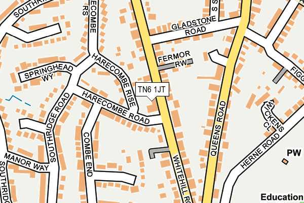 TN6 1JT map - OS OpenMap – Local (Ordnance Survey) TN6 1JT map - OS OpenMap – Local (Ordnance Survey)