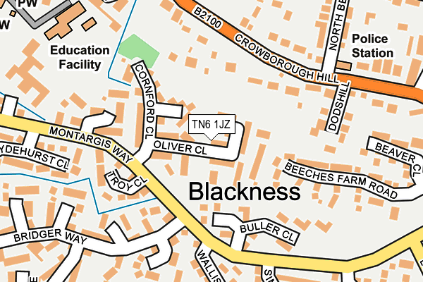 TN6 1JZ map - OS OpenMap – Local (Ordnance Survey) TN6 1JZ map - OS OpenMap – Local (Ordnance Survey)