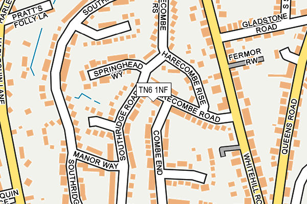 TN6 1NF map - OS OpenMap – Local (Ordnance Survey) TN6 1NF map - OS OpenMap – Local (Ordnance Survey)