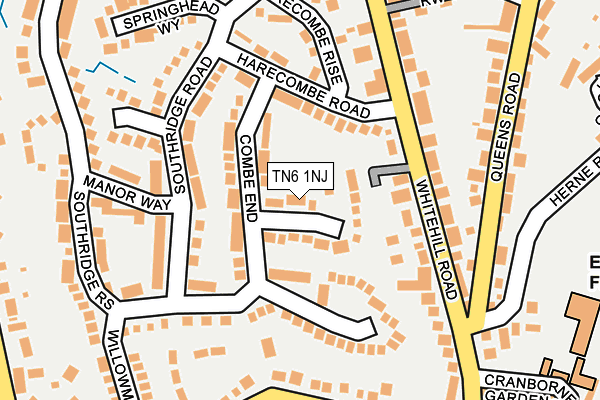TN6 1NJ map - OS OpenMap – Local (Ordnance Survey) TN6 1NJ map - OS OpenMap – Local (Ordnance Survey)