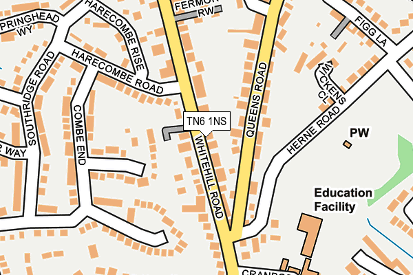 TN6 1NS map - OS OpenMap – Local (Ordnance Survey) TN6 1NS map - OS OpenMap – Local (Ordnance Survey)