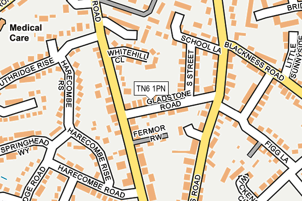 TN6 1PN map - OS OpenMap – Local (Ordnance Survey) TN6 1PN map - OS OpenMap – Local (Ordnance Survey)