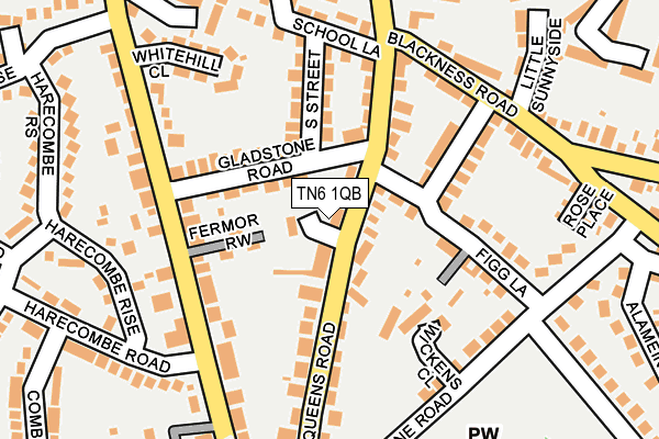 TN6 1QB map - OS OpenMap – Local (Ordnance Survey) TN6 1QB map - OS OpenMap – Local (Ordnance Survey)