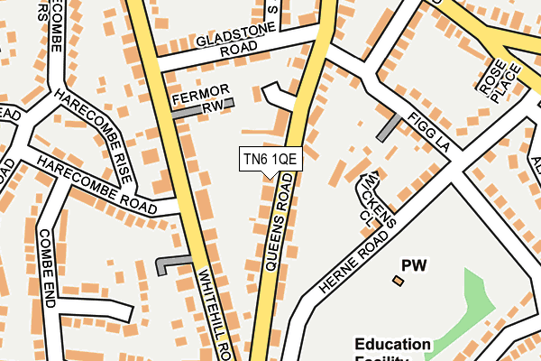 TN6 1QE map - OS OpenMap – Local (Ordnance Survey) TN6 1QE map - OS OpenMap – Local (Ordnance Survey)