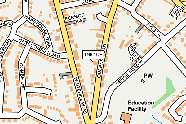 TN6 1QF map - OS OpenMap – Local (Ordnance Survey) TN6 1QF map - OS OpenMap – Local (Ordnance Survey)