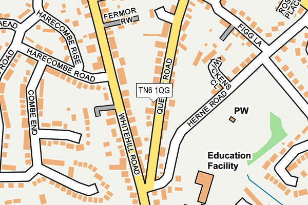 TN6 1QG map - OS OpenMap – Local (Ordnance Survey) TN6 1QG map - OS OpenMap – Local (Ordnance Survey)