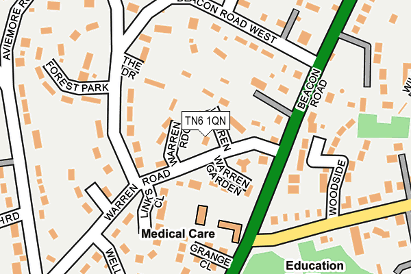 TN6 1QN map - OS OpenMap – Local (Ordnance Survey) TN6 1QN map - OS OpenMap – Local (Ordnance Survey)