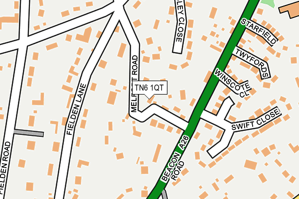TN6 1QT map - OS OpenMap – Local (Ordnance Survey) TN6 1QT map - OS OpenMap – Local (Ordnance Survey)
