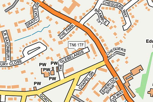 TN6 1TF map - OS OpenMap – Local (Ordnance Survey) TN6 1TF map - OS OpenMap – Local (Ordnance Survey)