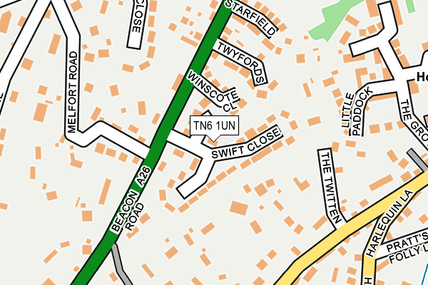 TN6 1UN map - OS OpenMap – Local (Ordnance Survey) TN6 1UN map - OS OpenMap – Local (Ordnance Survey)