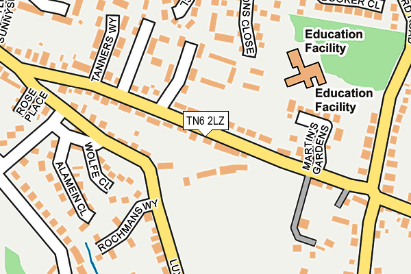 TN6 2LZ map - OS OpenMap – Local (Ordnance Survey) TN6 2LZ map - OS OpenMap – Local (Ordnance Survey)