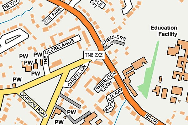 TN6 2XZ map - OS OpenMap – Local (Ordnance Survey) TN6 2XZ map - OS OpenMap – Local (Ordnance Survey)
