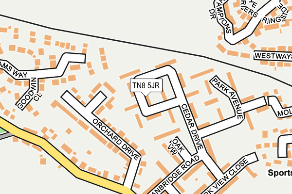 TN8 5JR map - OS OpenMap – Local (Ordnance Survey) TN8 5JR map - OS OpenMap – Local (Ordnance Survey)