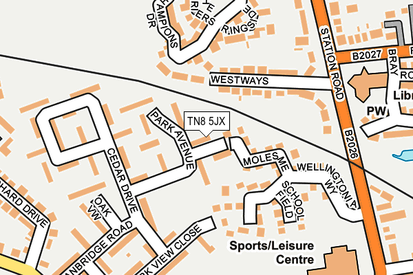 TN8 5JX map - OS OpenMap – Local (Ordnance Survey) TN8 5JX map - OS OpenMap – Local (Ordnance Survey)